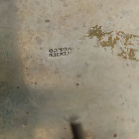 Vintage mother of pearl inlay Mexican belt buckle with figure - Picture 4 of 8